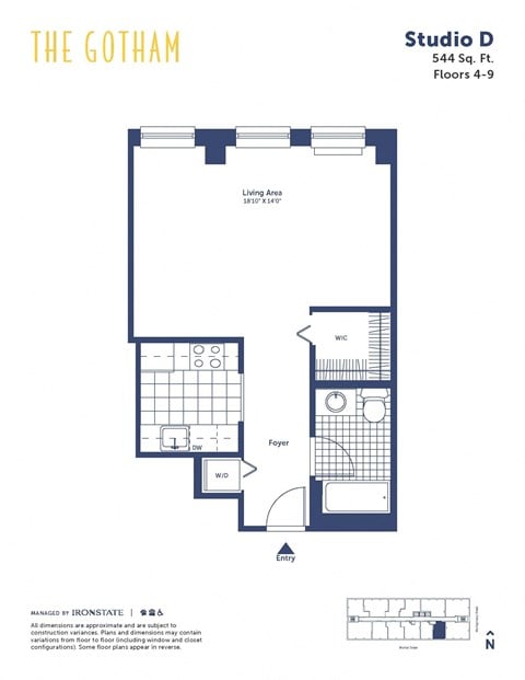 a floor plan of studio d furnished apartment